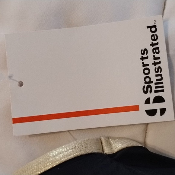 Sports Illustrated Women's Racerback Tank Black & Gold Bra, Size: S, NWT - Picture 3 of 11